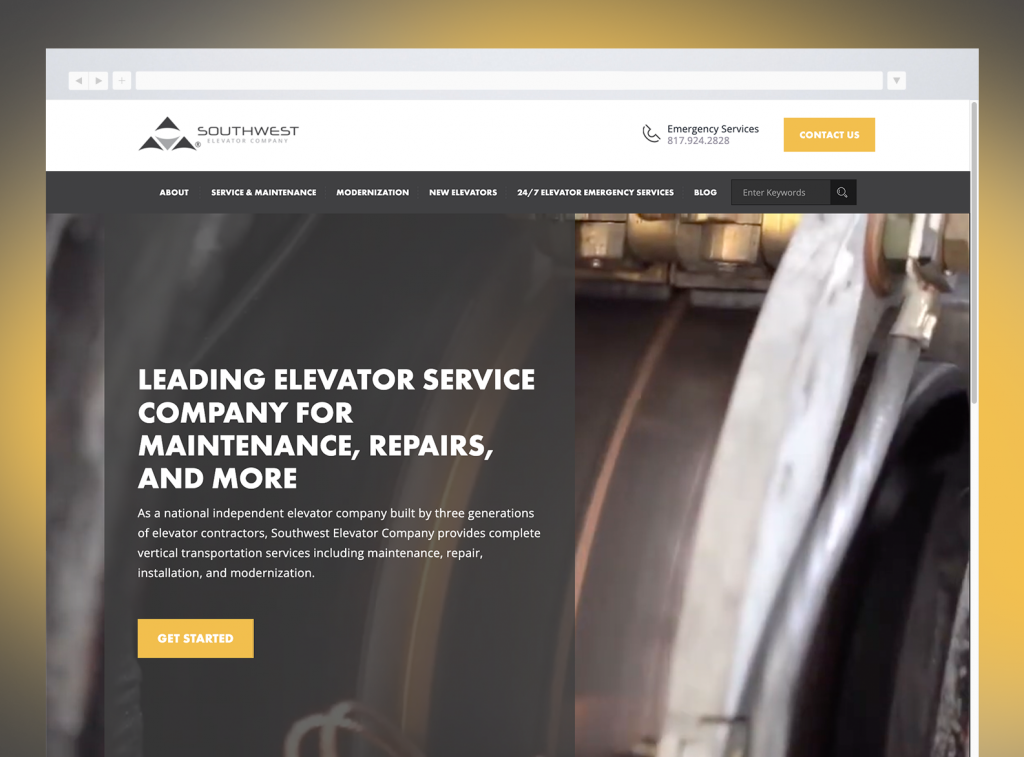 Southwest Elevator needed a new online presence that more accurately reflected its elevator and escalator service capabilities and commitment to its customers.
